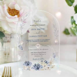 ボホシックビーチデスティネーションハンプトン結婚ズアーチ アクリル招待状