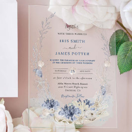 ボホシックビーチデスティネーションハンプトン結婚ズ アクリル招待状