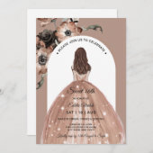 ボホシックピンクフローラスウィート16thアーチゲー 招待状 (正面/裏面)