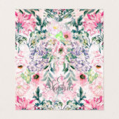 ボホシックピンクフローラ水彩植物学 名刺 (外部フラット)