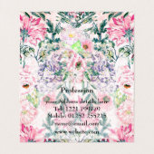 ボホシックピンクフローラ水彩植物学 名刺 (内部フラット)