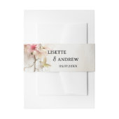ボホシックピンクフローラ結婚ズ 招待状ベリーバンド (正面例)