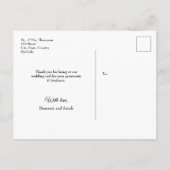 ボホシックピンクホワイトウォーターフローラ結婚ズ 案内ポストカード (裏面)