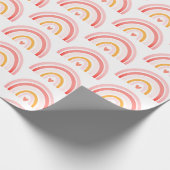 ボホシックピンクレインボーパターンラッピング紙 ラッピングペーパー (角)