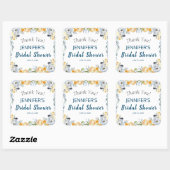 ボホシックピーチフローラブライダルシャワー スクエアシール (シート)