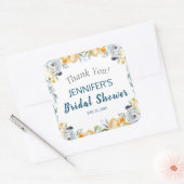 ボホシックピーチフローラブライダルシャワー スクエアシール (封筒)