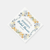 ボホシックピーチフローラブライダルシャワー スタンダードカクテルナプキン (角)