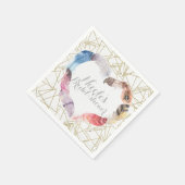 ボホシックフェザーハートボヘミアングラムパーティー スタンダードカクテルナプキン (角)