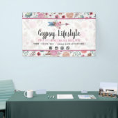 ボホシックフェザ素朴ーアローウォーターカラーボヘミアン 横断幕 (トレードショー)