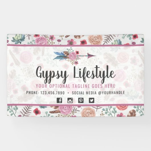 ボホシックフェザ素朴ーアローウォーターカラーボヘミアン 横断幕 (横)