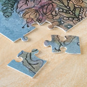 ボホシックフラワーガーデンウォーターカラー絵画ズ ジグソーパズル (側面)