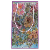 ボホシックフラワーガーデンウォーターカラー絵画ズ スモールペーパーバッグ (正面)