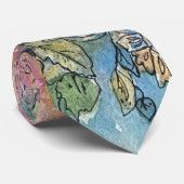 ボホシックフラワーガーデンウォーターカラー絵画ズ ネクタイ (ロール)