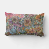 ボホシックフラワーガーデンウォーターカラー絵画ズ ランバークッション (裏面)