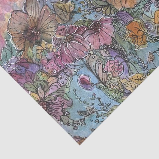 ボホシックフラワーガーデンウォーターカラー絵画ズ 薄葉紙 (詳細)