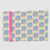 ボホシックフラワーレディーズパーソナライズされた ゴルフタオル (横)