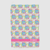 ボホシックフラワーレディーズパーソナライズされた ゴルフタオル (正面)