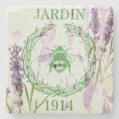 ボホシックフランスのなカントリーラベンダーヴィンテージ ストーンコースター (正面)