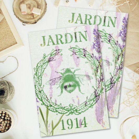 ボホシックフランスのなカントリーラベンダーヴィンテージ 薄葉紙