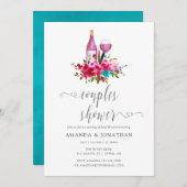 ボホシックフローラカップルシャワーワインテイスティング 招待状 (正面/裏面)