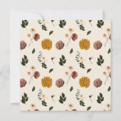 ボホシックフローラテラコッタモダンブライダルシャワー 招待状 (裏面)