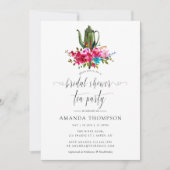 ボホシックフローラブライダルシャワーティーパーティー 招待状 (正面)