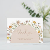ボホシックフローラベビーシャワーサンキューカード カード (スタンド正面)