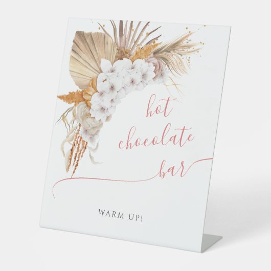 ボホシックフローラベビーシャワーホットチョコレートバー 台座サイン (正面)