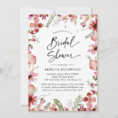 ボホシックフローラボタニカルブライダルシャワーブランチ 招待状 (正面)