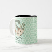 ボホシックフローラモノグラムマグ – ソフィア ツートーンマグカップ (正面左)