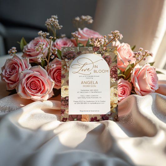 ボホシックフローララブイン開花ブライダルシャワー 招待状