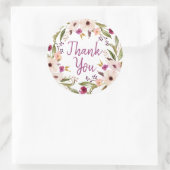 ボホシックフローラリースサンキューラウンドステッカー ラウンドシール (バッグ)