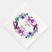 ボホシックフローラリースパープル結婚ズモノグラム (コーナー)