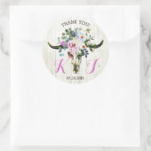 ボホシックフローラロングホーンスカル結婚ズラベル ラウンドシール (バッグ)