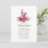 ボホシックフローラワインをテーマにしたバーチャルブライダルシャワー 招待状 (スタンド正面)