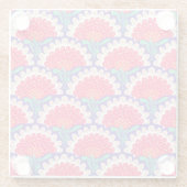 ボホシックフローラヴィンテージプリント。 ガラスコースター (裏面)