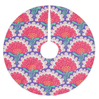 ボホシックフローラヴィンテージプリント。 ブラッシュドポリエステルツリースカート