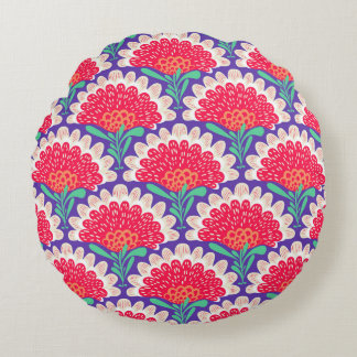 ボホシックフローラヴィンテージプリント。 ラウンドクッション