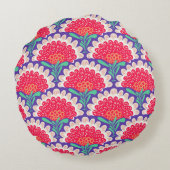 ボホシックフローラヴィンテージプリント。 ラウンドクッション (裏面)