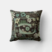 ボホシックフローラ抽象芸術スネーク | Sage Green クッション (裏面)