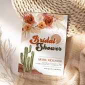 ボホシックフローラ素朴砂漠ブライダルシャワー 招待状