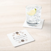 ボホシックフローラ結婚ズ スクエアペーパーコースター (インサイチュ)