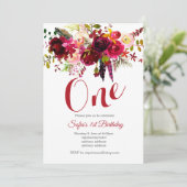 ボホシックフローラ誕生日パーティー 招待状 (スタンド正面)