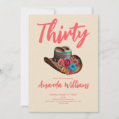 ボホシックフローラ30th Birthday 招待状 (正面)