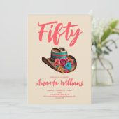 ボホシックフローラ50番誕生日 招待状 (スタンド正面)