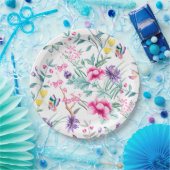 ボホシックフローラ&蝶紙プレート9" ペーパープレート (パーティー)