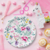 ボホシックフローラ&蝶紙プレート9" ペーパープレート (パーティー)