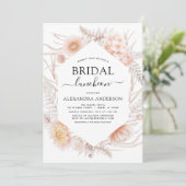 ボホシックブライダルシャワールンチョンダスティピンクデザート 招待状 (スタンド正面)