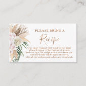 ボホシックブライダルシャワーレシピカードリクエスト エンクロージャーカード (正面)