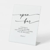 ボホシックブラックアンドホワイトオープンバー結婚ズ 台座サイン (正面)